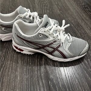 ASICS Silver and Maroon Athletic Shoes